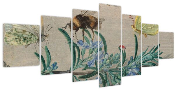 Obraz - Jan van Kessel the Elder, Insects and a Sprig of Rosemary, reprodukce (210x100 cm)