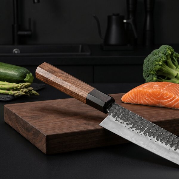Kuchyňský nůž kiritsuke z Japonské oceli SaKuRo Eben 22,5 cm