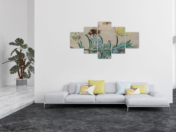 Obraz - Jan van Kessel the Elder, Insects and a Sprig of Rosemary, reprodukce (125x70 cm)