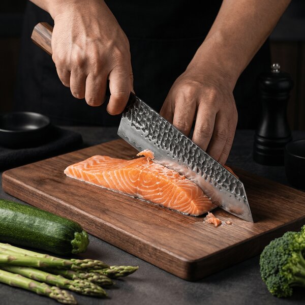 Kuchyňský nůž kiritsuke z Japonské oceli SaKuRo Eben 22,5 cm