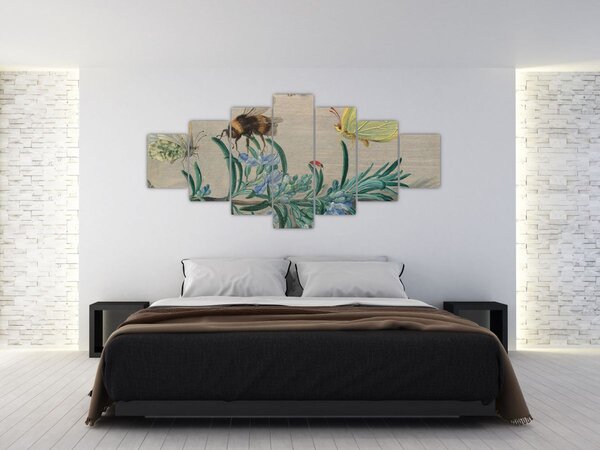 Obraz - Jan van Kessel the Elder, Insects and a Sprig of Rosemary, reprodukce (210x100 cm)