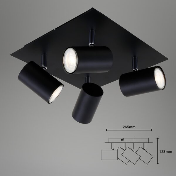 BRILO 2857-045 Bodové svítidlo 26,5 cm 4xGU10 40W černá - BRILO