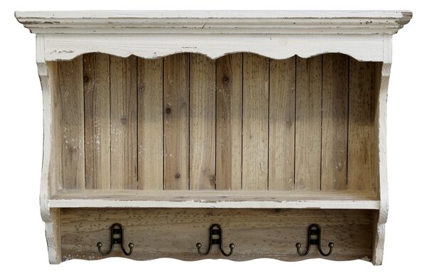 Nástěnná dřevěná police antik 69 x 49 cm (Chic Antique)