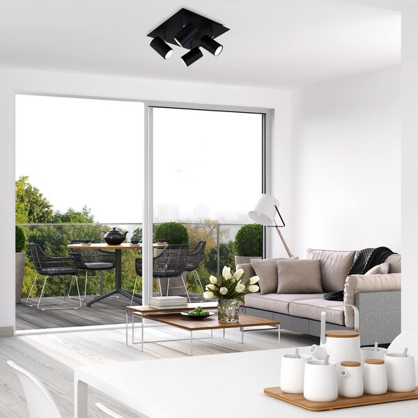 BRILO 2857-045 Bodové svítidlo 26,5 cm 4xGU10 40W černá - BRILO