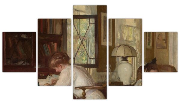 Obraz - Edmund Tarbell, Josephine and Mercie, reprodukce (125x70 cm)