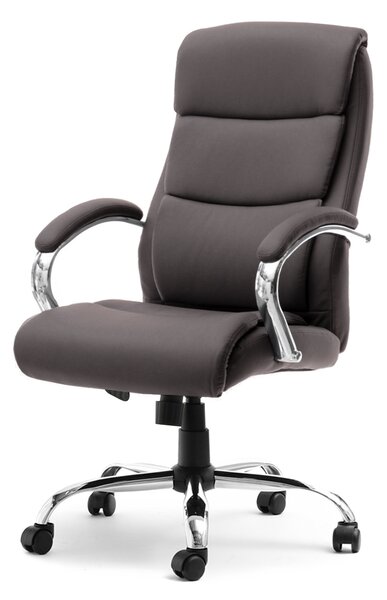 Křeslo Luxus (hnědá + chromová). Akce -15%