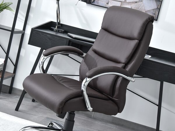 Křeslo Luxus (hnědá + chromová). Akce -15%