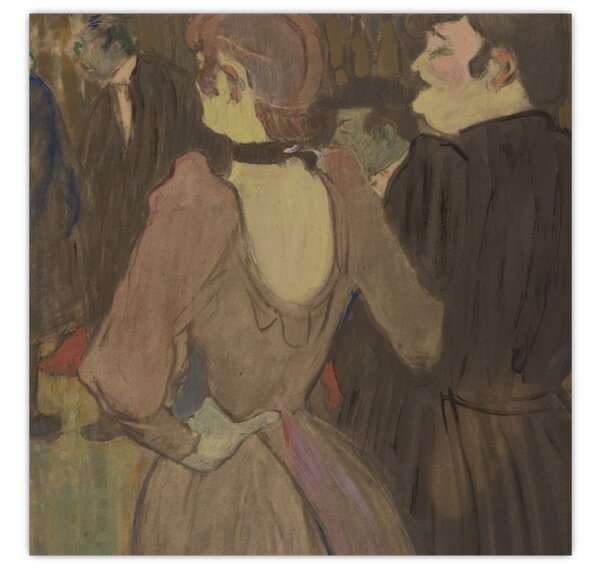 Obraz - Henri de Toulouse-Lautrec, La Goulue and Her Sister, reprodukce (30x30 cm)