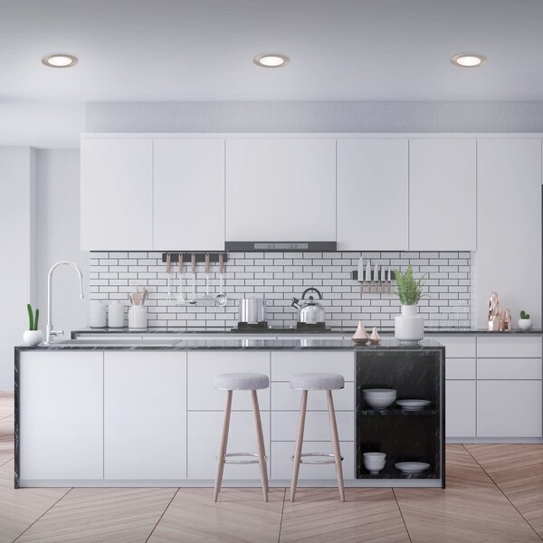 BRI 7115-432 3ks sada LED vestavné svítidlo, pr. 12 cm, 7 W, matný nikl - BRILONER