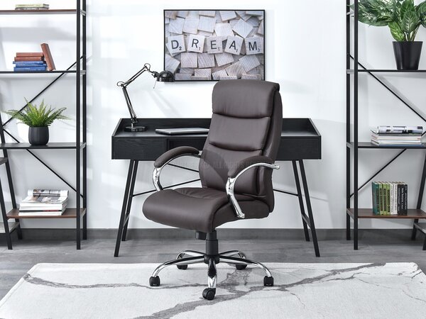 Křeslo Luxus (hnědá + chromová). Akce -15%