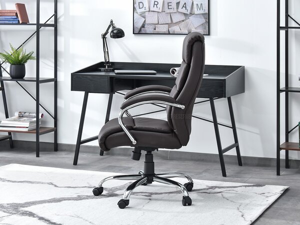 Křeslo Luxus (hnědá + chromová). Akce -15%