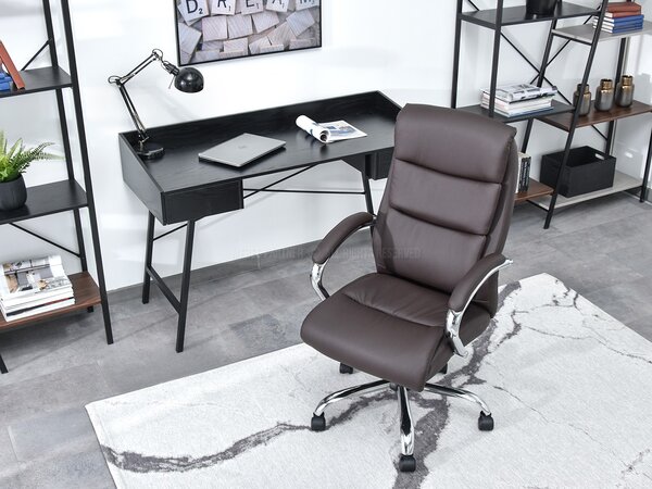 Křeslo Luxus (hnědá + chromová). Akce -15%