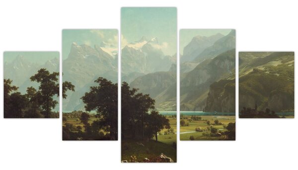 Obraz - Albert Bierstadt, Lake Lucerne, reprodukce (125x70 cm)