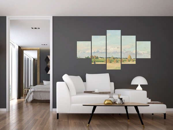 Obraz - Camille Pissarro, Landscape, Ile de France, reprodukce (125x70 cm)