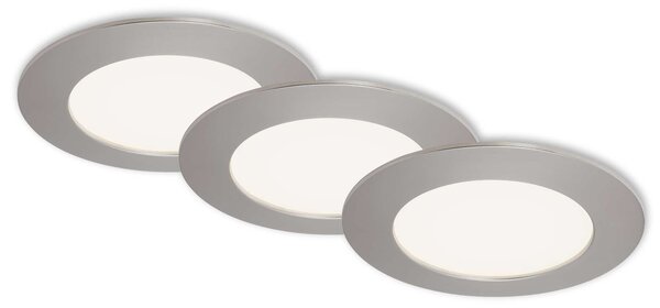 BRI 7284-032 3ks sada LED vestavné svítidlo, pr. 12 cm, 8 W, matný nikl - BRILONER