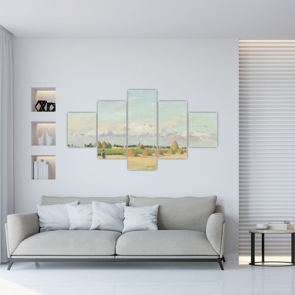 Obraz - Camille Pissarro, Landscape, Ile de France, reprodukce (125x70 cm)