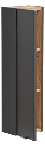 Comad Závěsná koupelnová skříňka Capri 830 1D černý mat/dub kraft zlatý