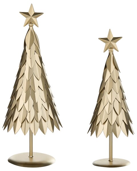 Sada 2 sošek KEMIJOKI 41/48 cm Vánoční stromek Zlatá