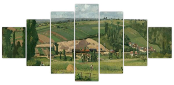 Obraz - Camille Pissarro, Landscape at Les Pâtis, Pontoise, reprodukce (210x100 cm)