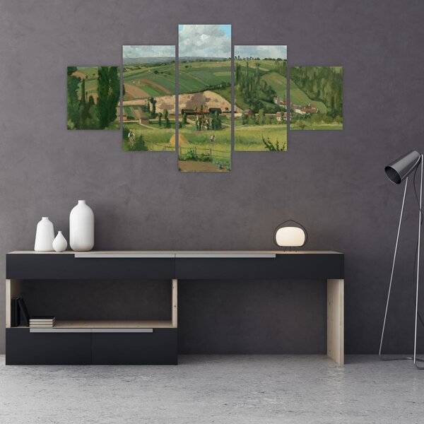 Obraz - Camille Pissarro, Landscape at Les Pâtis, Pontoise, reprodukce (125x70 cm)