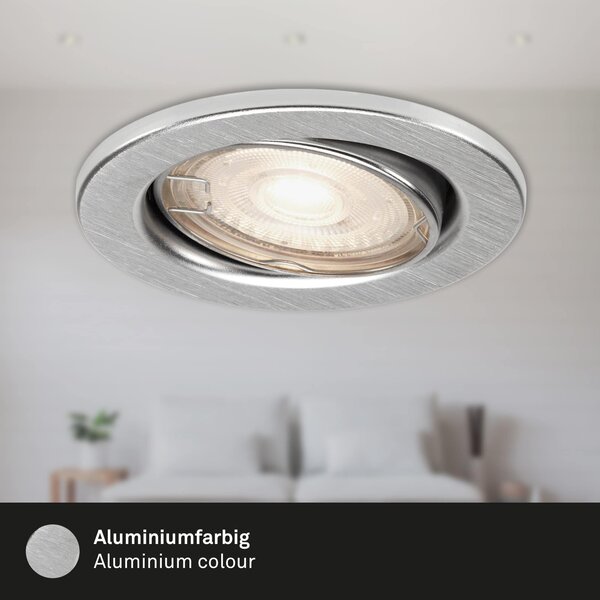 BRI 7147-039 3ks LED vestavné svítidlo, pr. 8,6 cm, 5 W, hliník - BRILONER