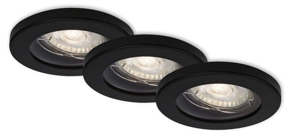 BRI 7181-035 3ks sada LED vestavné svítidlo, pr. 8,5 cm, 5 W, 400 lm, černá - BRILONER