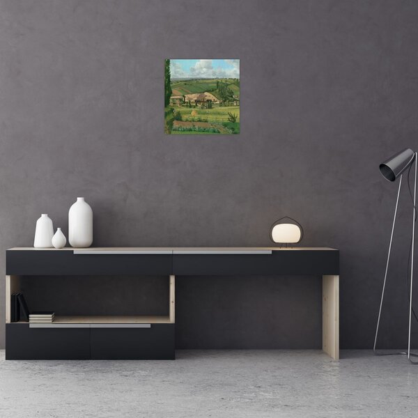 Obraz - Camille Pissarro, Landscape at Les Pâtis, Pontoise, reprodukce (30x30 cm)