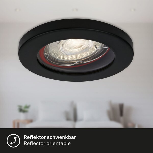BRI 7181-035 3ks sada LED vestavné svítidlo, pr. 8,5 cm, 5 W, 400 lm, černá - BRILONER