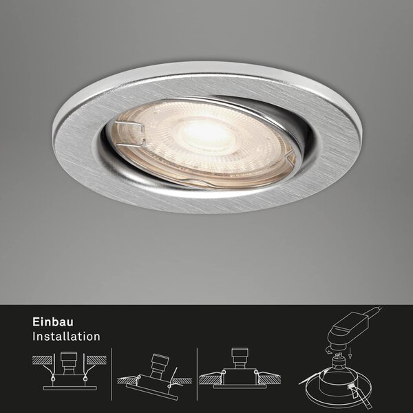 BRI 7147-039 3ks LED vestavné svítidlo, pr. 8,6 cm, 5 W, hliník - BRILONER