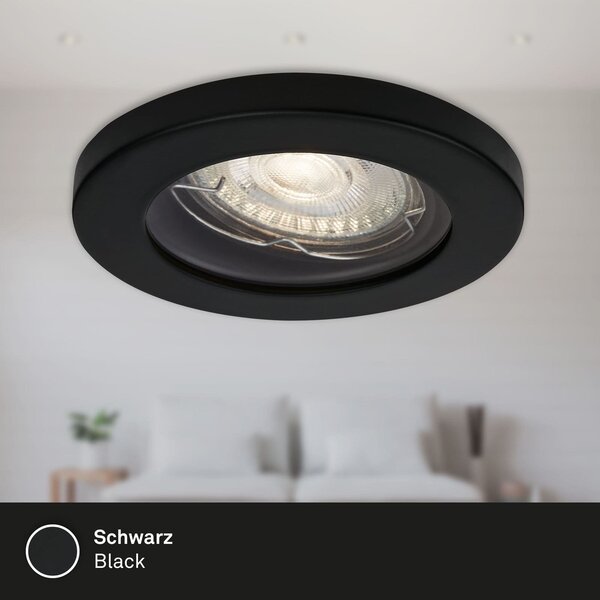 BRI 7181-035 3ks sada LED vestavné svítidlo, pr. 8,5 cm, 5 W, 400 lm, černá - BRILONER