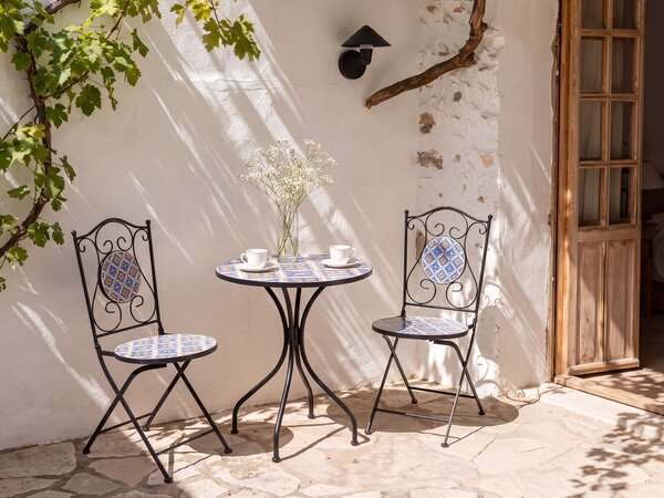Bistro stolek SIPONTO 60 cm 60 cm Kov Bílá/Modrá