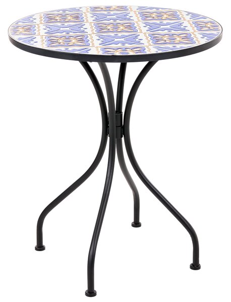 Bistro stolek SIPONTO 60 cm 60 cm Kov Bílá/Modrá
