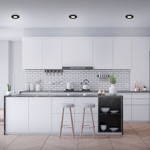BRI 7113-435 3ks sada LED vestavné svítidlo, pr. 8,5 cm, 5 W, 450 lm, černá - BRILONER