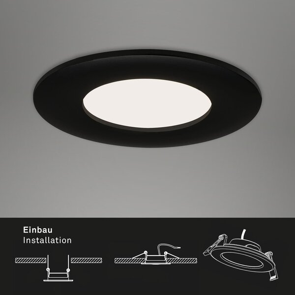 BRI 7113-435 3ks sada LED vestavné svítidlo, pr. 8,5 cm, 5 W, 450 lm, černá - BRILONER
