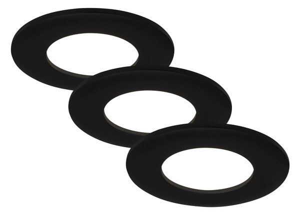 BRI 7113-435 3ks sada LED vestavné svítidlo, pr. 8,5 cm, 5 W, 450 lm, černá - BRILONER
