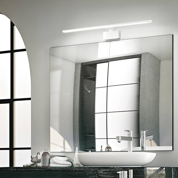IDEAL LUX Nástěnné světlo Alma, bílá, kovová, šířka 51 cm, Bílá / opál, Obývací pokoj / jídelna, kov, Moderní, Nástěnné bodové svítidlo