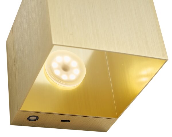Moderní nástěnná lampa zlatá vč. LED a dotykového stmívače dobíjecí - Joris