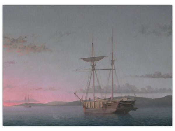 Obraz - Fitz Henry Lane, Lumber Schooners at Evening on Penobscot Bay, reprodukce (70x50 cm)