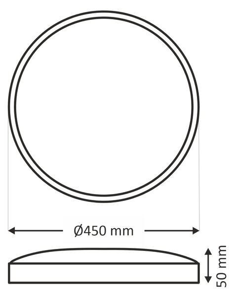 Stropní svítidlo ESLA bílá/stříbrná, průměr 45 cm