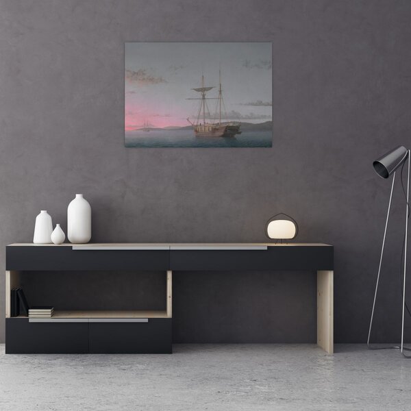 Obraz - Fitz Henry Lane, Lumber Schooners at Evening on Penobscot Bay, reprodukce (70x50 cm)