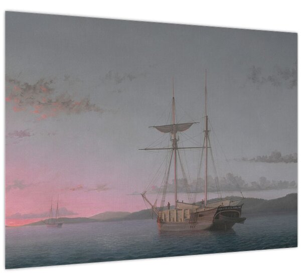 Obraz - Fitz Henry Lane, Lumber Schooners at Evening on Penobscot Bay, reprodukce (70x50 cm)