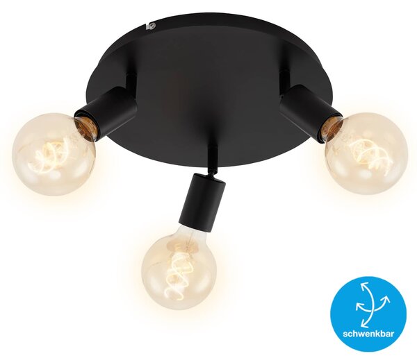 BRI 2868-035 Bodové svítidlo pr. 30 cm 3x E27 60W černá - BRILONER