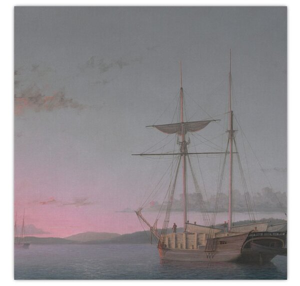 Obraz - Fitz Henry Lane, Lumber Schooners at Evening on Penobscot Bay, reprodukce (30x30 cm)