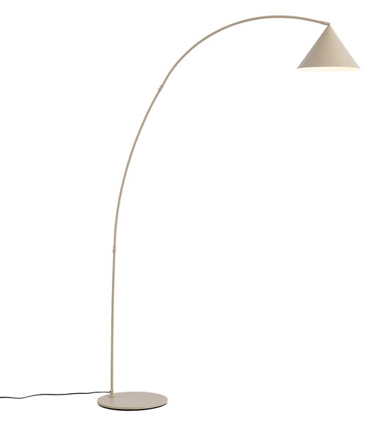 Retro stojací lampa béžová s bílým vnitřkem - Triangolo