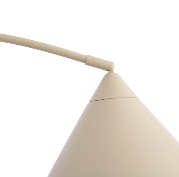 Retro stojací lampa béžová s bílým vnitřkem - Triangolo