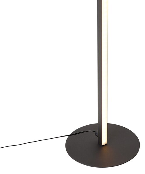 Designová stojací lampa černá vč. LED s dotykovým stmívačem - Clutch