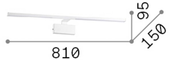 IDEAL LUX Nástěnné světlo LED Alma, mosaz a kov, šířka 81 cm, Mosaz / zlato, Obývací pokoj / jídelna, kov, Moderní, Nástěnné bodové svítidlo