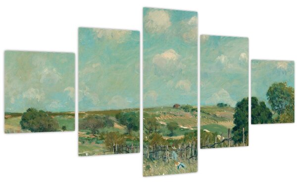 Obraz - Alfred Sisley, Meadow, reprodukce (125x70 cm)