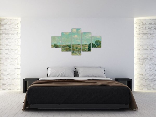 Obraz - Alfred Sisley, Meadow, reprodukce (125x70 cm)