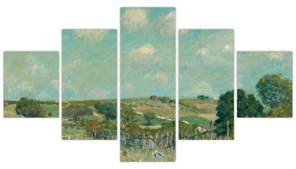 Obraz - Alfred Sisley, Meadow, reprodukce (125x70 cm)